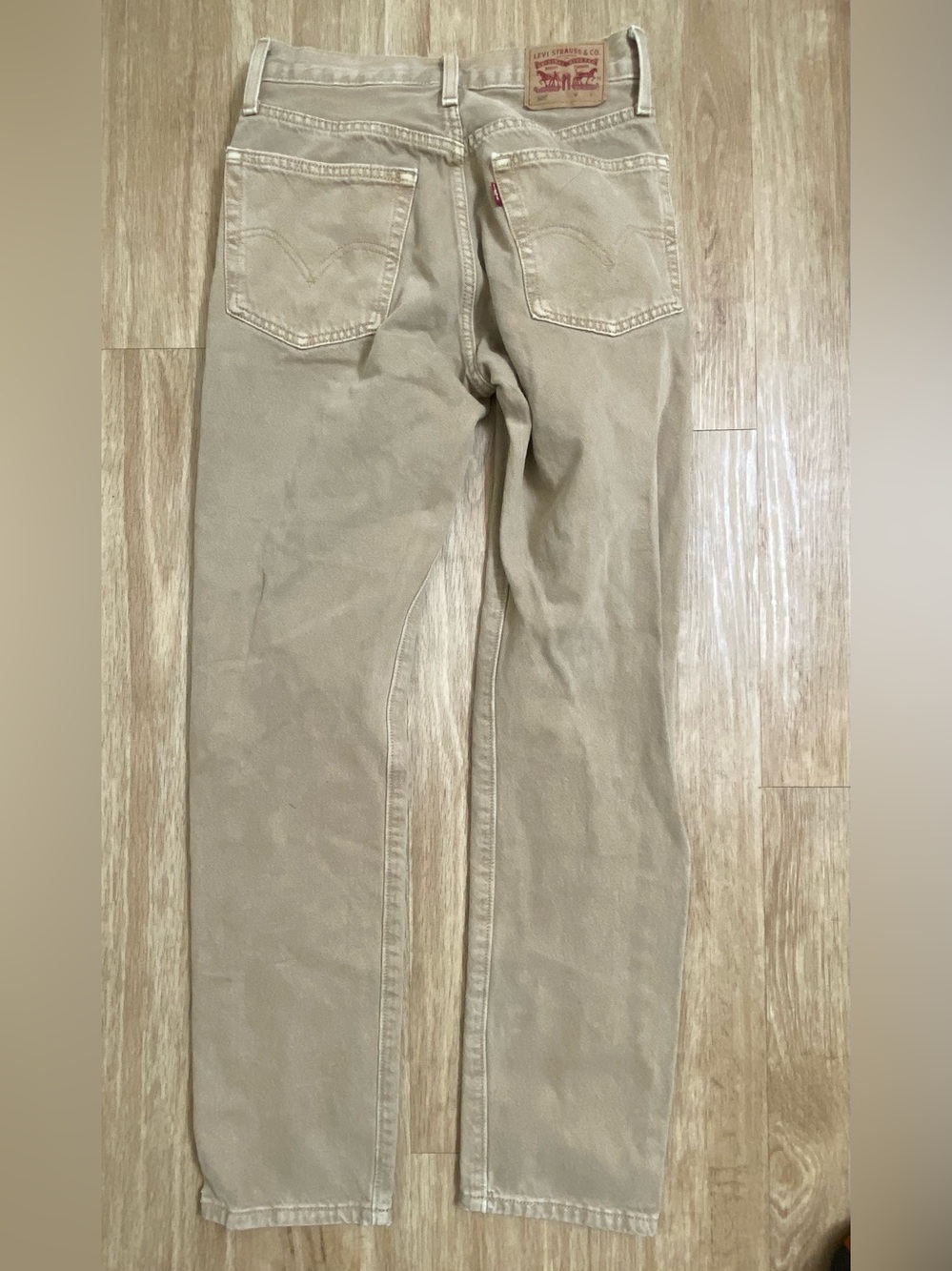 Levi's Women's 501 Straight Leg Jeans in beige Tan - Picture 5 of 8